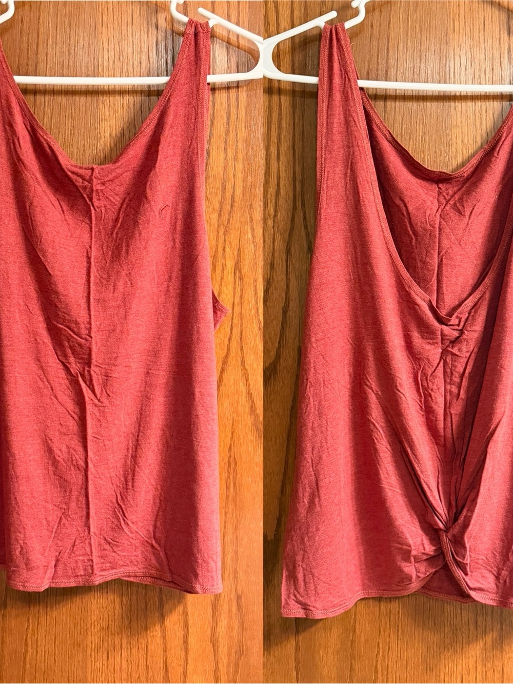 Twist-Back Women's Tank Top in Dusty Rose